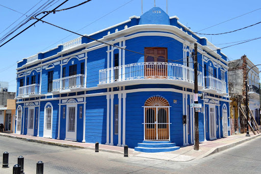 Blue house in Mazatlan, Mexico.