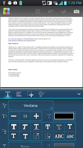 ThinkFree Mobile Pro v50120720 APK alternativa del quickoffice 