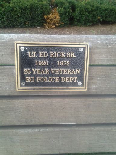 Lt. Ed Rice Sr. Memorial Bench