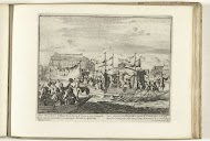 Willem III en Maria II varen in de koninklijke galei van Whitehall naar Westminster Abbey, 1689