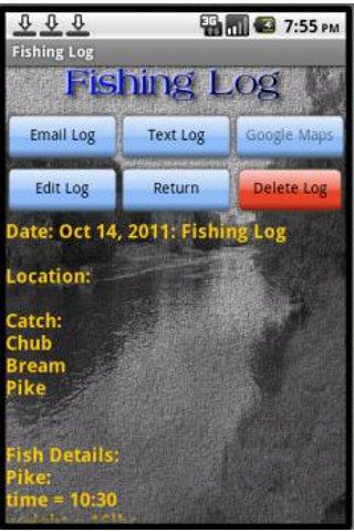Fishing Log Screen 3