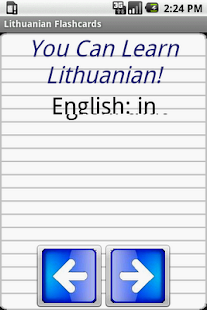 English Lithuanian Flashcards