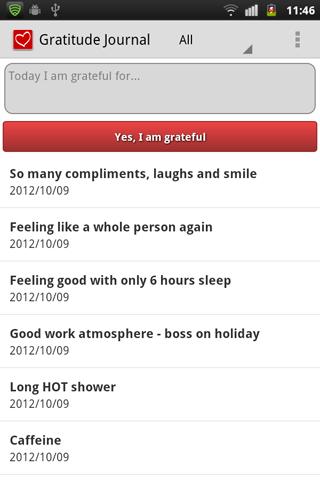 Attitudes of Gratitude Journal - screenshot