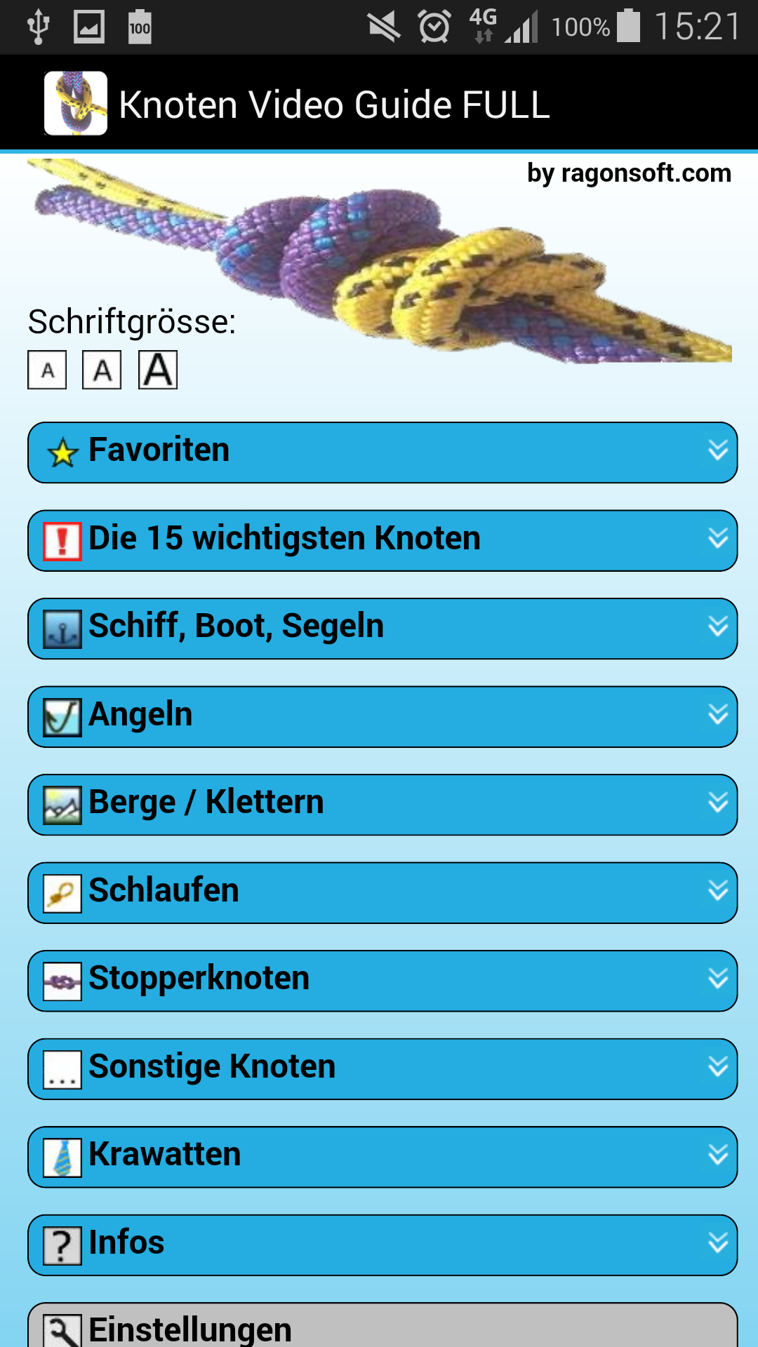 Android application Knot Video Guide FULL screenshort