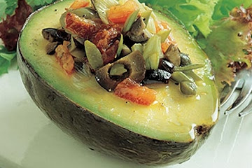 Warm stuffed avocados
