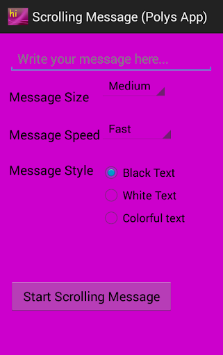 Scrolling Message Polys App