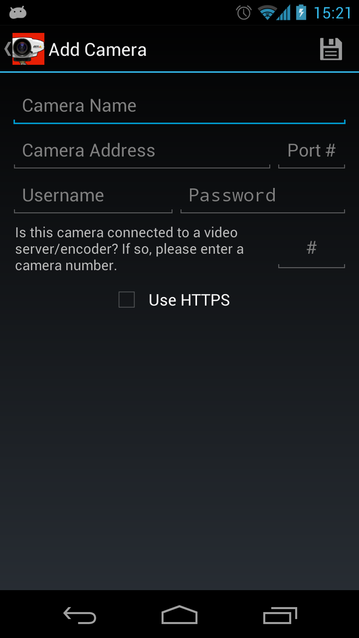Viewer for Axis Cams Screen 3