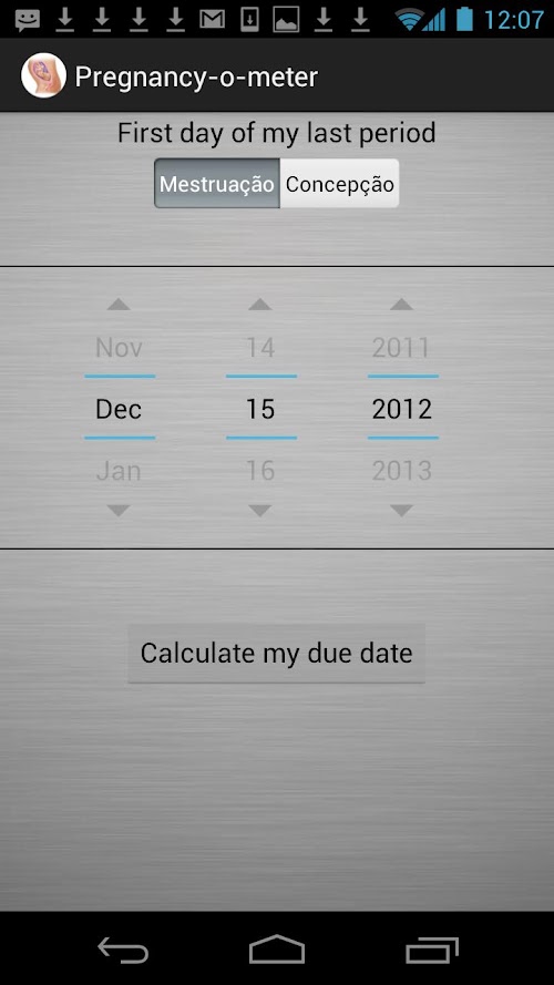 Android application Pregnancy-o-meter screenshort