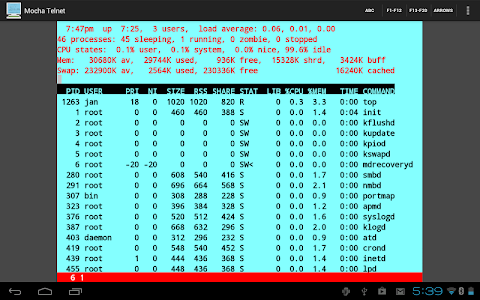 Screenshot Mocha Telnet v2.1