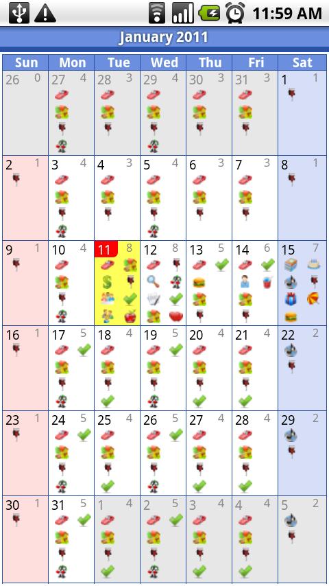 iRT Calendar Screen 3