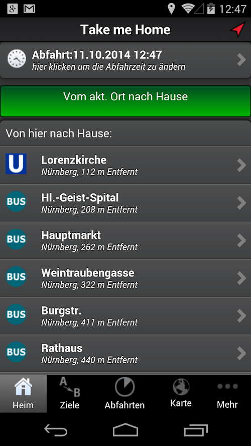 Android application A+ Fahrplan Nürnberg Premium screenshort