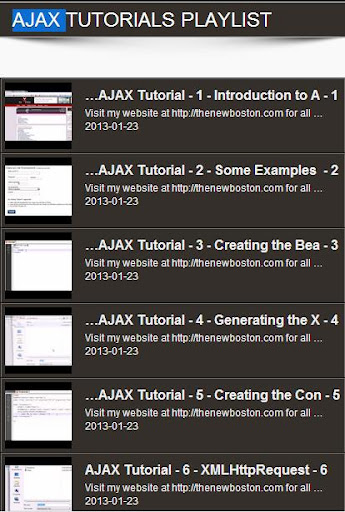 AJAX Video Tutorials