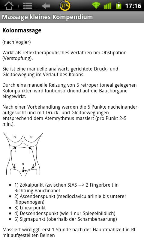 Android application Physiokompendium Massage screenshort