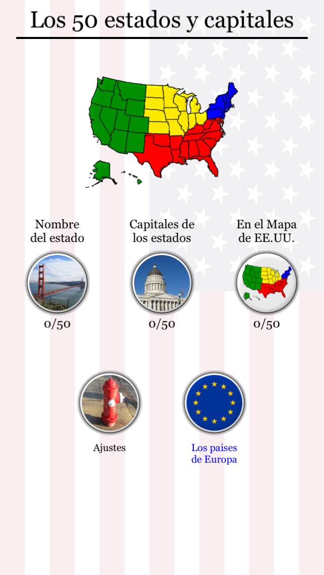 Android application 50 US States Map, Capitals & Flags - American Quiz screenshort