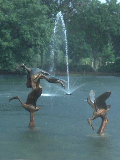 Bird Sculpture And Fountain