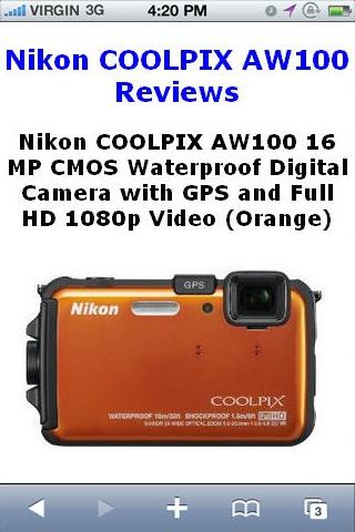 COOLPIX AW100 Camera Reviews