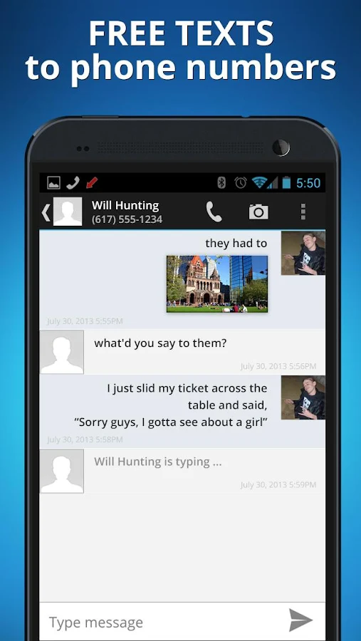 Talkatone free calls + texting - screenshot