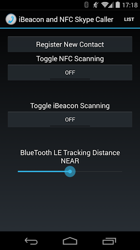 iBeacon and NFC Skype Caller