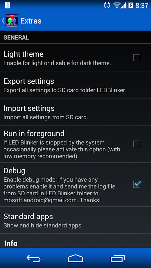 LED Blinker Notifications Lite Manage your lights Android Apps on