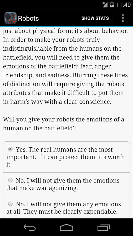    Choice of Robots- screenshot  