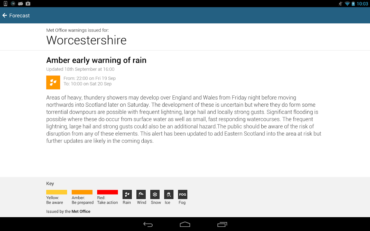 BBC Weather - screenshot