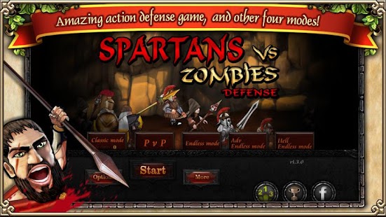 Spartans vs Zombies defense HD