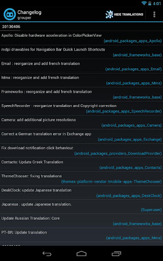 Better CyanogenMod Changelog