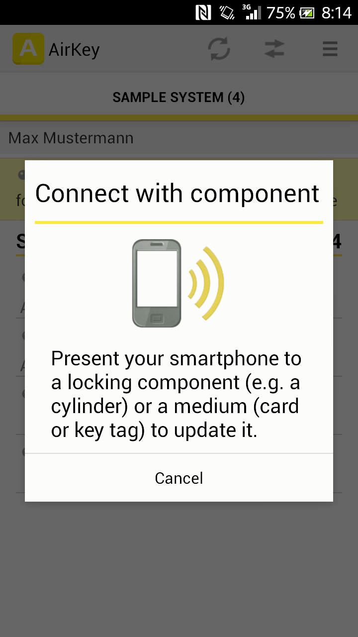 AirKey - Mobiles become keys! Screen 3