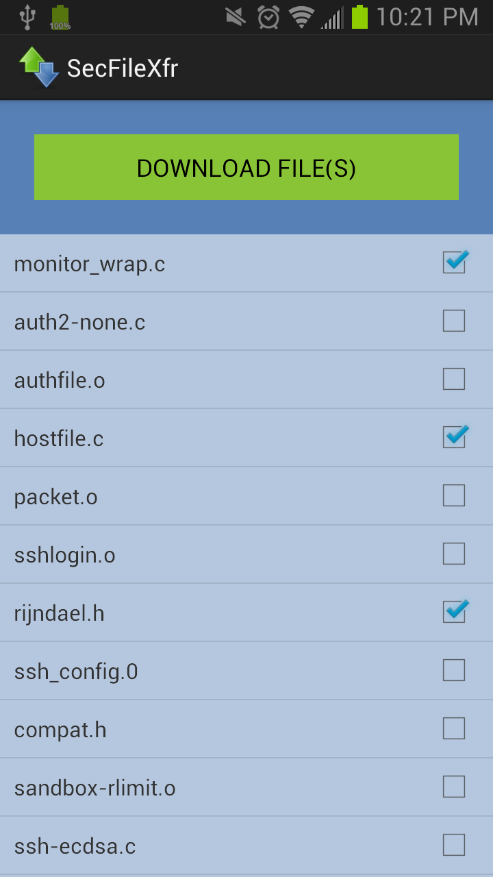 SecFileXfr Screen 3