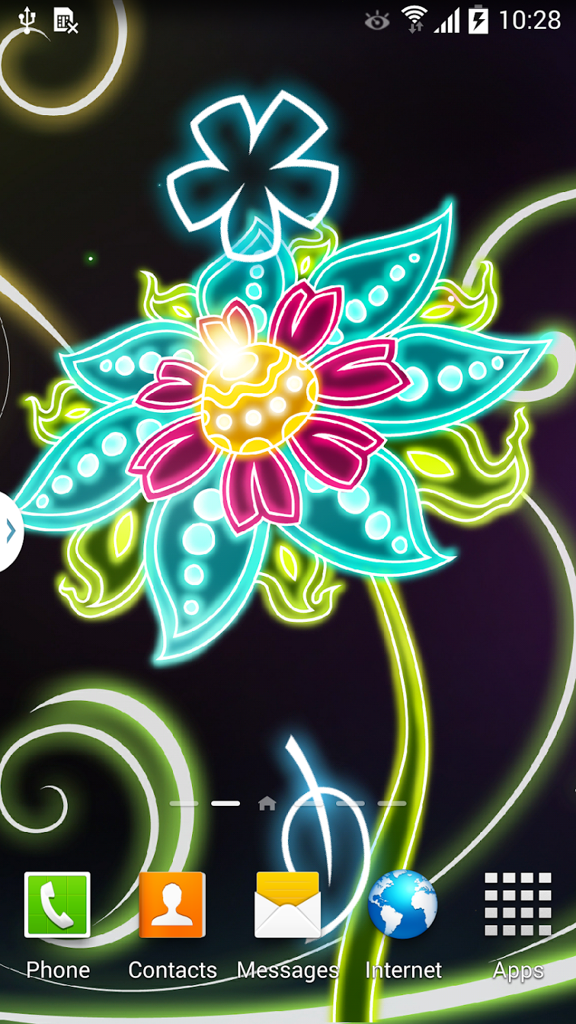 Neon Flowers Live Wallpaper HD Screen 1