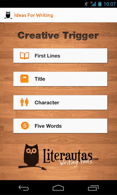 Android application iDeas for Writing screenshort
