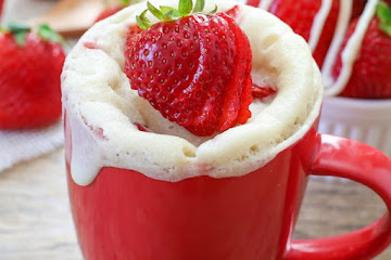 Strawberries and Cream Mug Cake