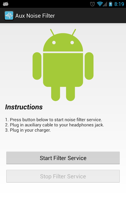 Android application Aux Noise Filter screenshort