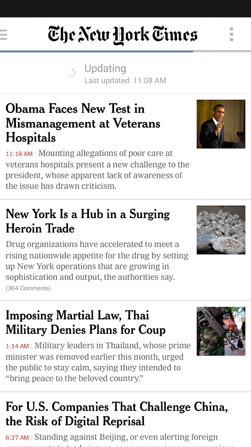 NYTimes Breaking News Applications Android sur Google Play