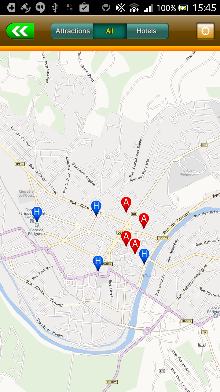Perigueux Offline Map Guide Screen 2