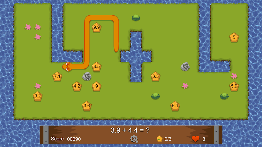 Snake - KS2 Maths Game Screen 1
