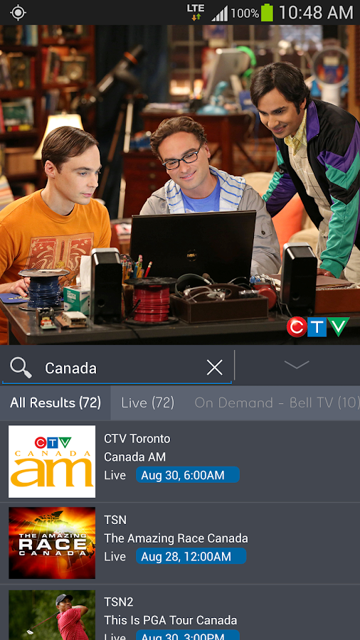 Bell TV screenshot
