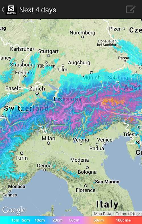 Android application Salomon PowderQuest screenshort