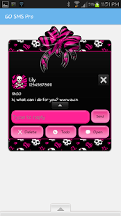download GO SMS - Hot Pink Zebra Skull free