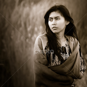 Waiting by A Friyana Wiradikarta - People Portraits of Women