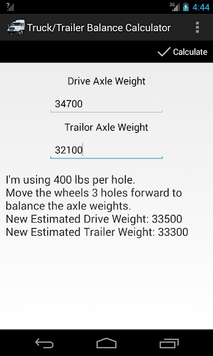 Truck Trailer Balance Calc