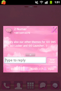 GO SMS Pro Pink Clouds Buy Screenshots 3