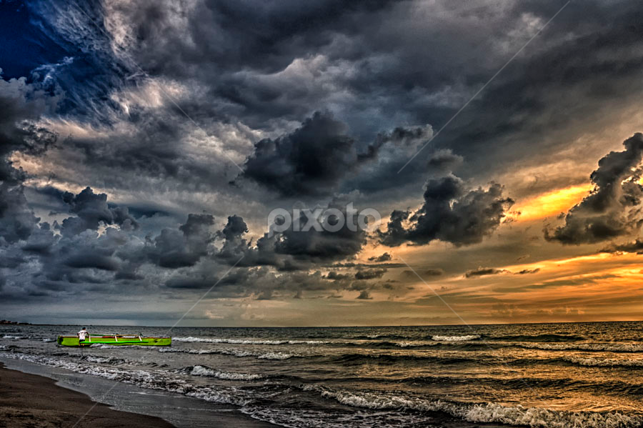 Goin fishing by Julius Dumaguin - Landscapes Waterscapes