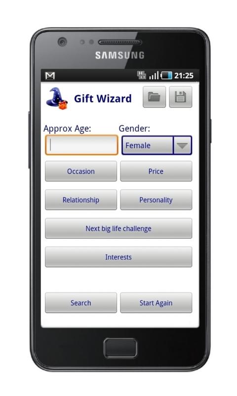 Android application Gift Wizard screenshort