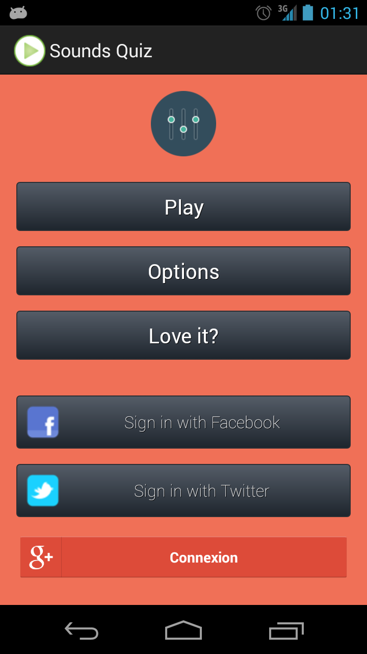 Music Quiz - Blind test Screen 1