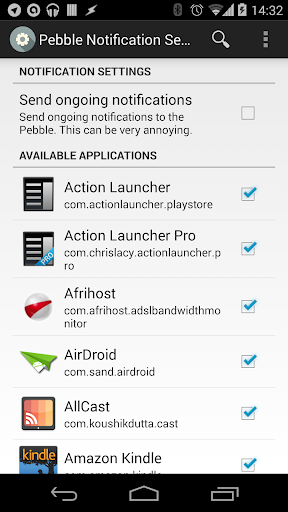 Pebble Notification Settings