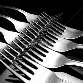 a clash of forks IV by Almas Bavcic - Artistic Objects Cups, Plates & Utensils