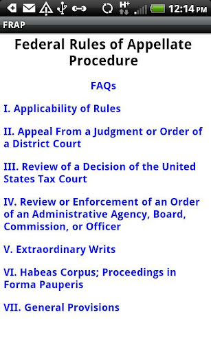 Screenshot #1 of Fed. R. Appellate Procedure / Android