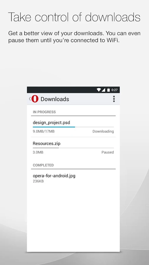 Opera browser for Android - screenshot