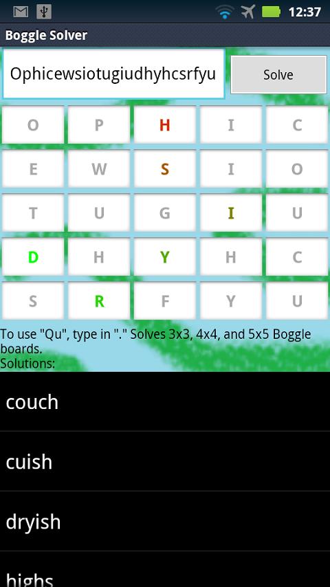 Boggle Solver - screenshot